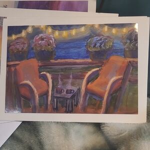 5 Original Prints Artistic Greeting Card Set with Envelope